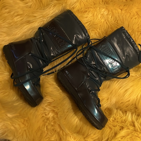 TECNICA blue metallic fleece lined MOON BOOTS - Picture 3 of 12